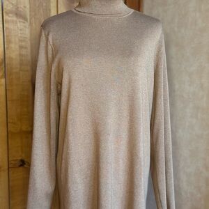 Ralph Lauren Metallic Beige Turtleneck Sweater